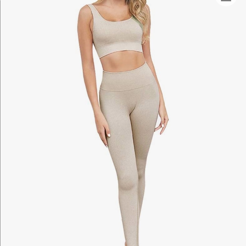 Beige Work Out Set - Picture 2 of 5